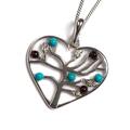 Click to view product details and reviews for Symbol Of Love Heart Necklace In Silver Turquoise And Cherry Amber 165 42cm.
