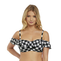 Freya Totally Check Bardot Bikini Top