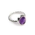 Click to view product details and reviews for Large Oval Ring In Silver And Amethyst M.