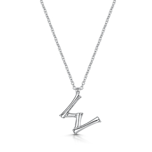 Rox Bamboo Sterling Silver Letter W Pendant