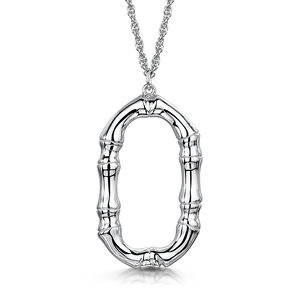 Rox Cane Silver Oval Necklace