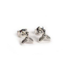 Mermaid Tail Stud Earrings In Silver Default Title