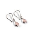 Click to view product details and reviews for Teardrop Hook Earrings In Silver And Rose Pink Quartz Default Title.