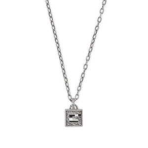 Gucci G Cube Aged Silver Necklace