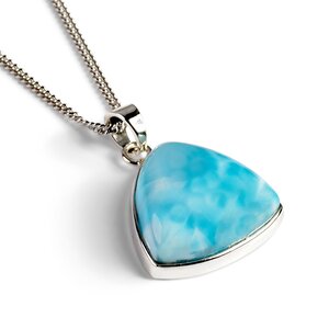 Larimar From Dominican Republic Necklace Natural Designer Gemstone 16 42cm