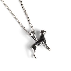 Boxer Dog Necklace In Silver 16 42cm
