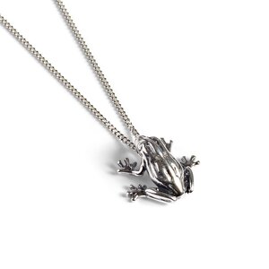 Cute Frog Necklace In Silver 22 56cm