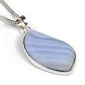 Click to view product details and reviews for Oblong Blue Lace Agate Gemstone Necklace Natural Designer Gemstone 16 42cm.
