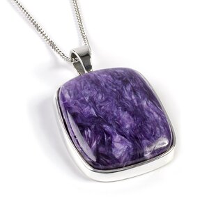 Vibrant Russian Charoite Gemstone Necklace Natural Designer Gemstone 16 40cm