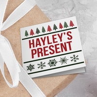 Christmas Tree Pattern Photo Gift Tags - Pack of 8