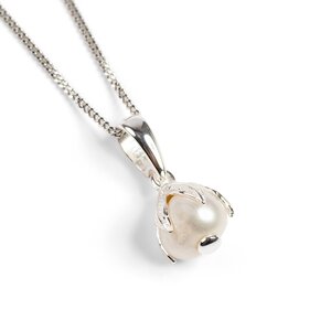 Natural Cultured White Pearl Necklace In Silver White Pearl 20 50cm