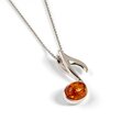 Click to view product details and reviews for Quaver Music Note Necklace In Silver And Amber 16 40cm.
