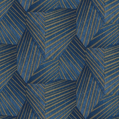 Elle Decoration Geometric D Triangle Wallpaper Blue Gold 1015208