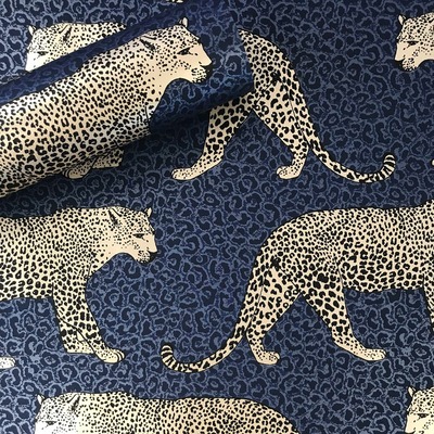 Leopard Wallpaper Navy Blue World of Wallpaper 274690