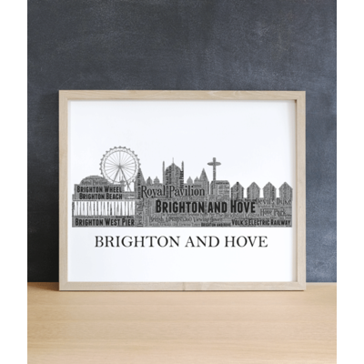 Personalised Brighton and Hove Skyline Word Art