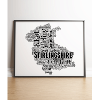 Stirlingshire - Personalised Word Art Map