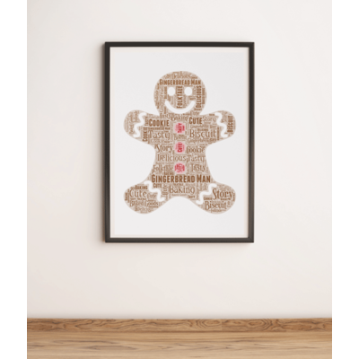 Gingerbread Man - Personalised Word Art Picture Gift