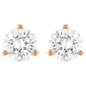 Swarovski Solitaire Pierced Earrings White Rose Gold Tone Plated 5112156