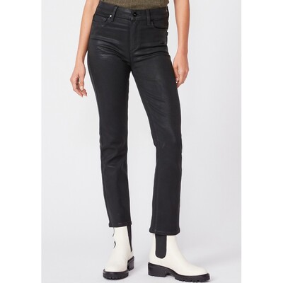 Cindy Ultra High Rise Straight Ankle Coated Jean - Black Fog Luxe