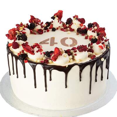 Berry Sprinkle Numbered Birthday Cake - 80Th Birthday Cake / Small (6" Diameter)