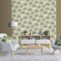 Odyssee Wallpaper Collection Calypso Green and Cream Muriva  L93304