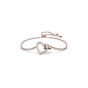 Swarovski Lovely Bracelet Heart White Rose Gold Tone Plated 5636443