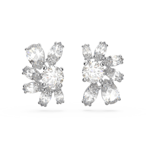 Swarovski Gema Stud Earrings Flower White Rhodium Plated 5644679