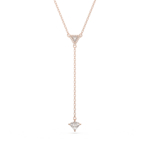 Swarovski Ortyx Y Necklace Triangle Cut White Rose Gold Tone Plated 5642984