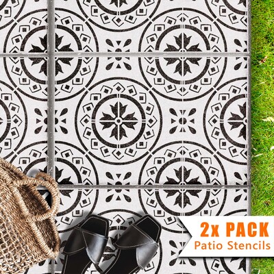 Morello Patio Stencil - Rectangle Slabs - 6x Small Pattern / 2 pack (2 stencils)