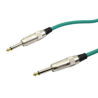 1/4"  (6.35mm) Mono Jack to Jack Cable Green 3m