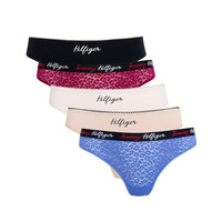 Tommy Hilfiger TH Floral Lace Thong Holiday 5 Pack - Misty/Iris/White/Wine/Desert Sky - XS - 8