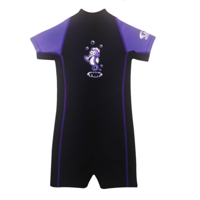 Child Boys Girls Shorty Shortie Wetsuit UV Swim Suit - Age 9-10 years - Seahorse Lilac