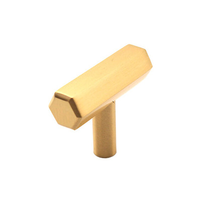 Spira Brass T-Bar Cupboard Pull Knob (38mm), Satin Brass - SB2313SB SATIN BRASS