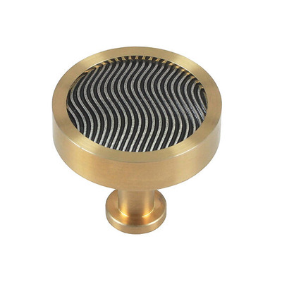 Finesse Immix Spiral Cabinet Knob (40mm Diameter), Antique Gold - IMX3006-G ANTIQUE GOLD