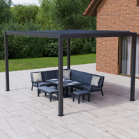 Bracken Outdoors Luna 3m x 4m Anthracite Grey Metal Rectangular Garden Pergola