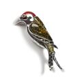 Click to view product details and reviews for Large Green Woodpecker Bird Brooch In Silver Coral And Amber Default Title.