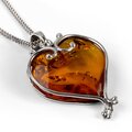 Click to view product details and reviews for Heart Shape Baltic Amber And Silver Necklace Natural Designer Gemstone 16 42cm.