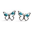 Click to view product details and reviews for Butterfly Stud Earrings In Silver And Turquoise Default Title.
