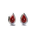 Click to view product details and reviews for Teardrop Stud Earrings In Silver And Coral Default Title.