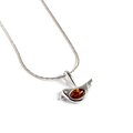 Click to view product details and reviews for Cute Bird Necklace In Silver And Amber Cognac 16 42cm.