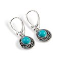 Click to view product details and reviews for Celtic Circle Earrings In Silver And Turquoise Default Title.