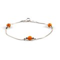 Click to view product details and reviews for Bead Bracelet In Silver And Amber Cognac.