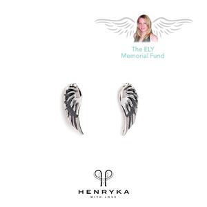 Angel Wing Stud Earrings In Silver Default Title