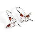 Click to view product details and reviews for Butterfly Hook Earrings In Silver And Cognac Amber Default Title.