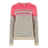Weird Fish Steffi Fairisle Jumper, 8, Chalk