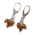 Click to view product details and reviews for Beech Leaf Earrings In Silver And Amber Default Title.