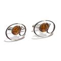 Click to view product details and reviews for Symbol Cufflinks In Silver And Amber Default Title.