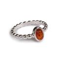 Click to view product details and reviews for Oval Ring In Silver And Amber Q.