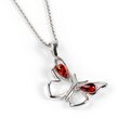 Click to view product details and reviews for Small Butterfly Necklace In Silver And Amber Cognac 18 455cm.