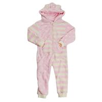 Onezee Spot/Stripe Fleece Onesie - Pink/Cream
